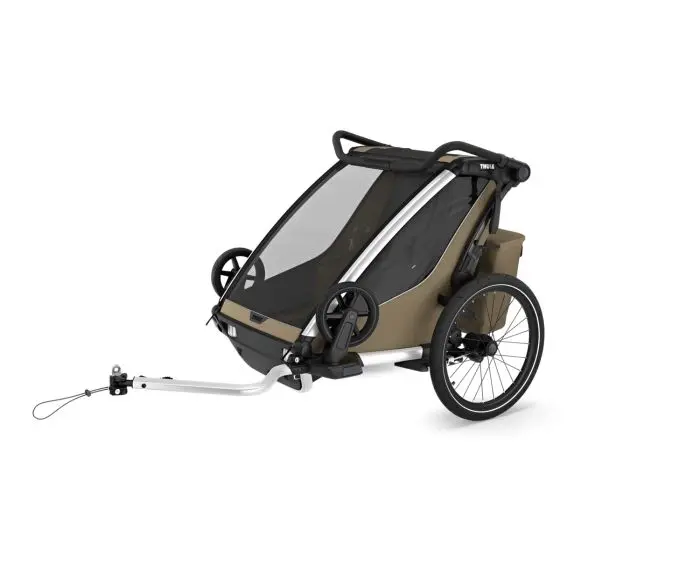 Thule Chariot Cross 2 Double cykelanhænger til to børn i faded khaki